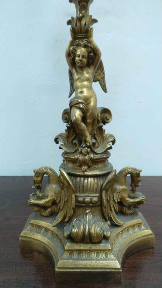 Exquisite Pair Of French Bronze Candelabras