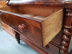 Victorian Flame Mahogany Tallboy With Barley Twist Supports | Antique & Vintage | Moonee Ponds Antiques | Australia Wide Delivery