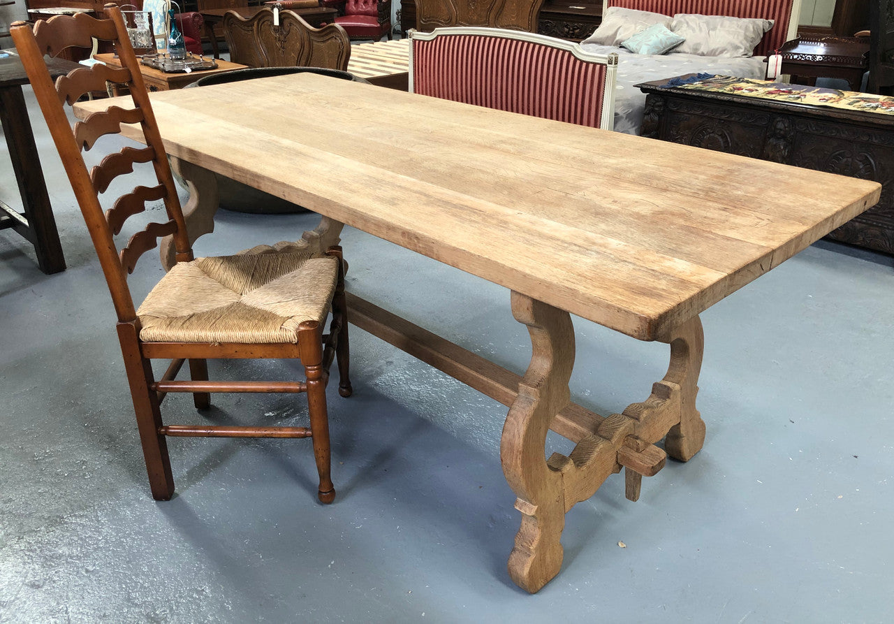 Antique French Bleached Oak Farmhouse Table | Antique & Vintage | Moonee Ponds Antiques | Australia Wide Delivery