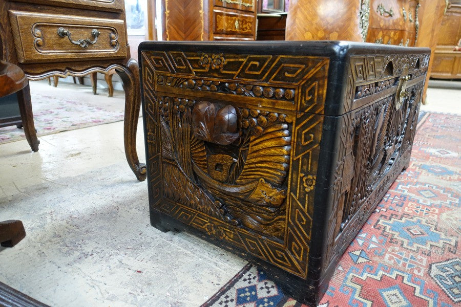 Antique Chinese Carved Camphor Chest | Antique & Vintage | Moonee Ponds Antiques | Australia Wide Delivery
