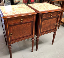 French Mahogany Inlaid Bedside Cabinets | Antique & Vintage | Moonee Ponds Antiques | Australia Wide Delivery