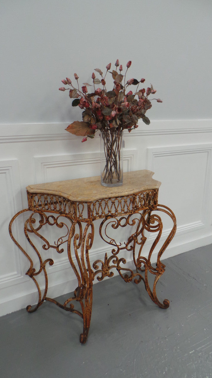 French Style Ornate Wrought Iron Marble Top Table | Antique & Vintage | Moonee Ponds Antiques | Australia Wide Delivery