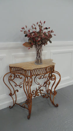 French Style Ornate Wrought Iron Marble Top Table | Antique & Vintage | Moonee Ponds Antiques | Australia Wide Delivery