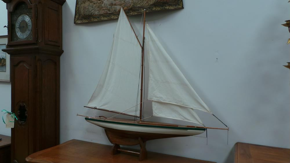 Vintage Wooden Model Yacht