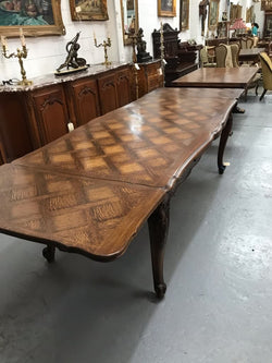 French Oak Louis XV Style Parquetry Extension Table | Antique & Vintage | Moonee Ponds Antiques | Australia Wide Delivery