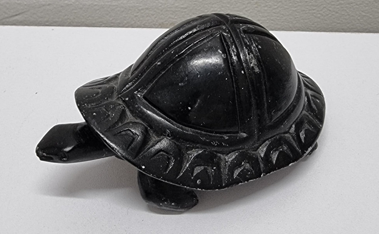 Vintage Hand Carved Zimbabwe Hard Stone Turtle