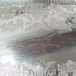 Decorative Silver Plated Rectangular Drinks Tray