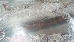 Decorative Silver Plated Rectangular Drinks Tray | Antique & Vintage | Moonee Ponds Antiques | Australia Wide Delivery