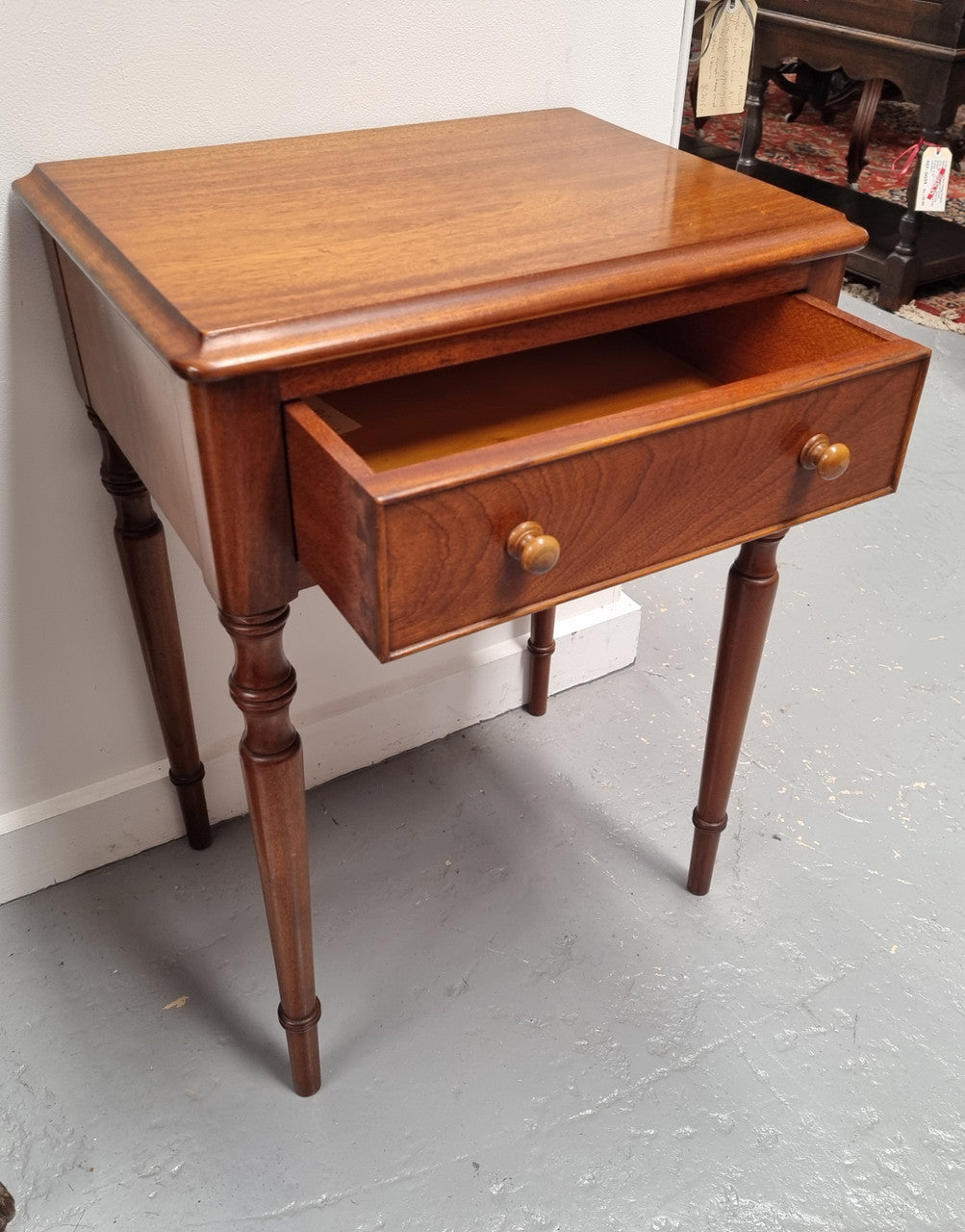 Single Mahogany One Drawer Bedside