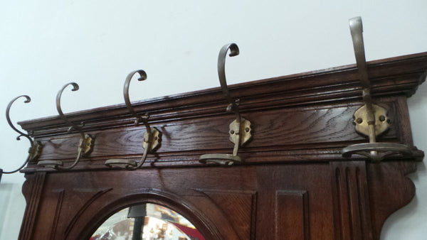 French 19th century walnut hallstand