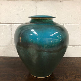 Christopher Sanders Large Blue Lidded Vase