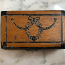 Victorian trinket box engraved with decoration . Is in good original condition.