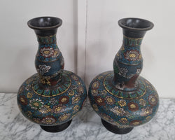 Pair of Early 19th Century Cloisonné Vases | Antique & Vintage | Moonee Ponds Antiques | Australia Wide Delivery