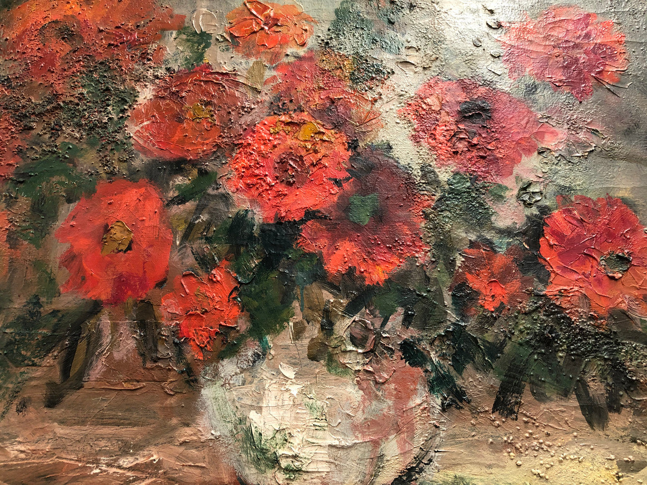 Lovely Floral Oil Painting On Canvas