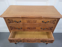 French Oak Louis 15th Style Three Drawer Wooden Top Commode | Antique & Vintage | Moonee Ponds Antiques | Australia Wide Delivery