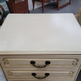 Vintage French Louis 15th Style original painted seven drawer semainier of pleasing narrow proportions with panelled sides. They have been sourced from France and are in good original condition.