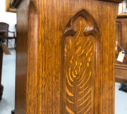 Lovely Antique Faux Oak Pedestal | Antique & Vintage | Moonee Ponds Antiques | Australia Wide Delivery