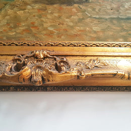 A sensational Antique 19th century oil on canvas painting signed by English artist G.Staps, in a beautiful carved gilt frame and is in good original condition.