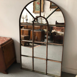 French Cast Iron Arched Garden Mirror