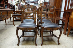 Set Of 6 French Oak Upholstered Chairs-1 | Antique & Vintage | Moonee Ponds Antiques | Australia Wide Delivery