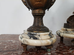 French Three Piece Clock Set Of Women And Cupid | Antique & Vintage | Moonee Ponds Antiques | Australia Wide Delivery