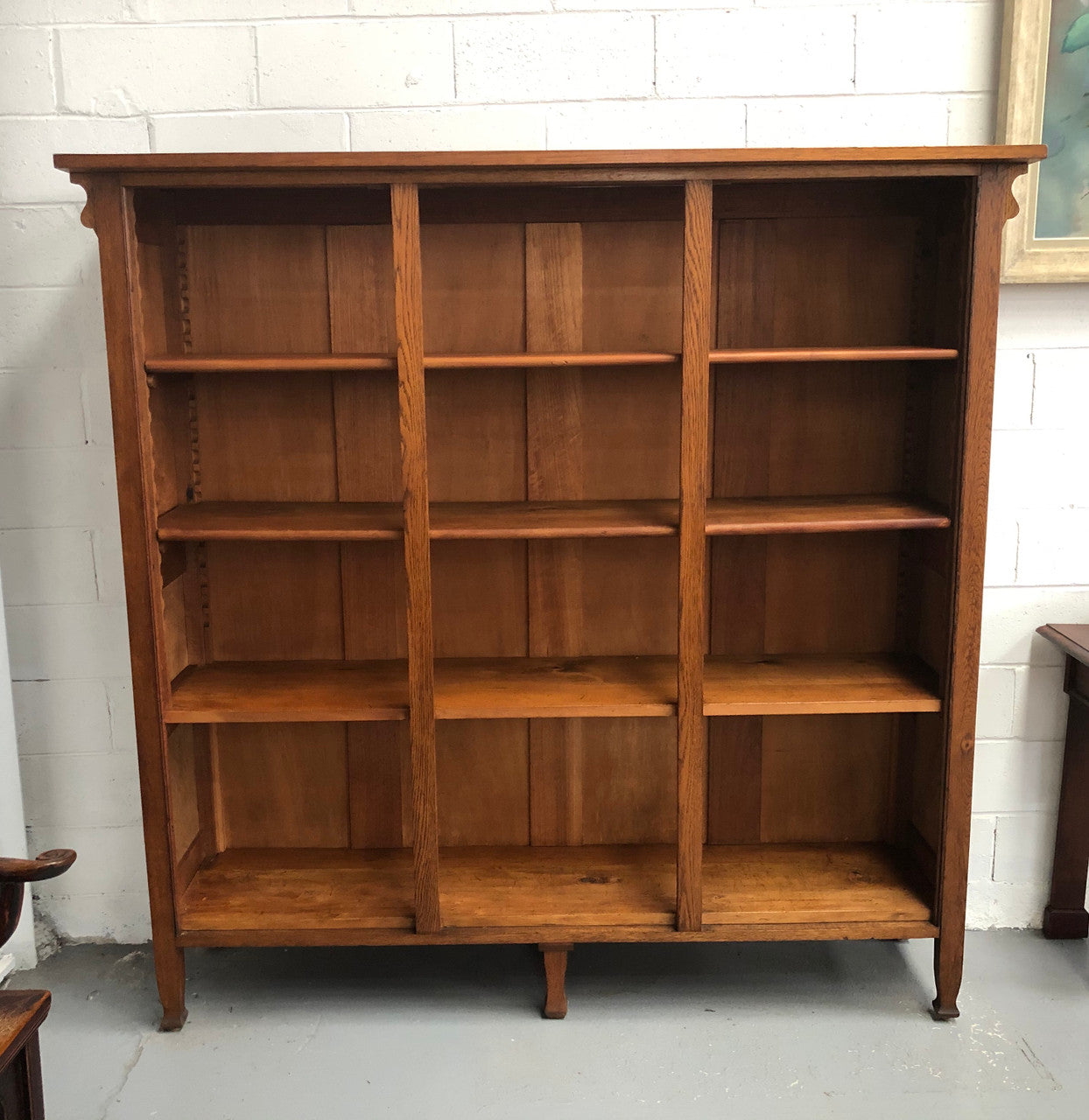French Style Oak Open Bookcase | Antique & Vintage | Moonee Ponds Antiques | Australia Wide Delivery