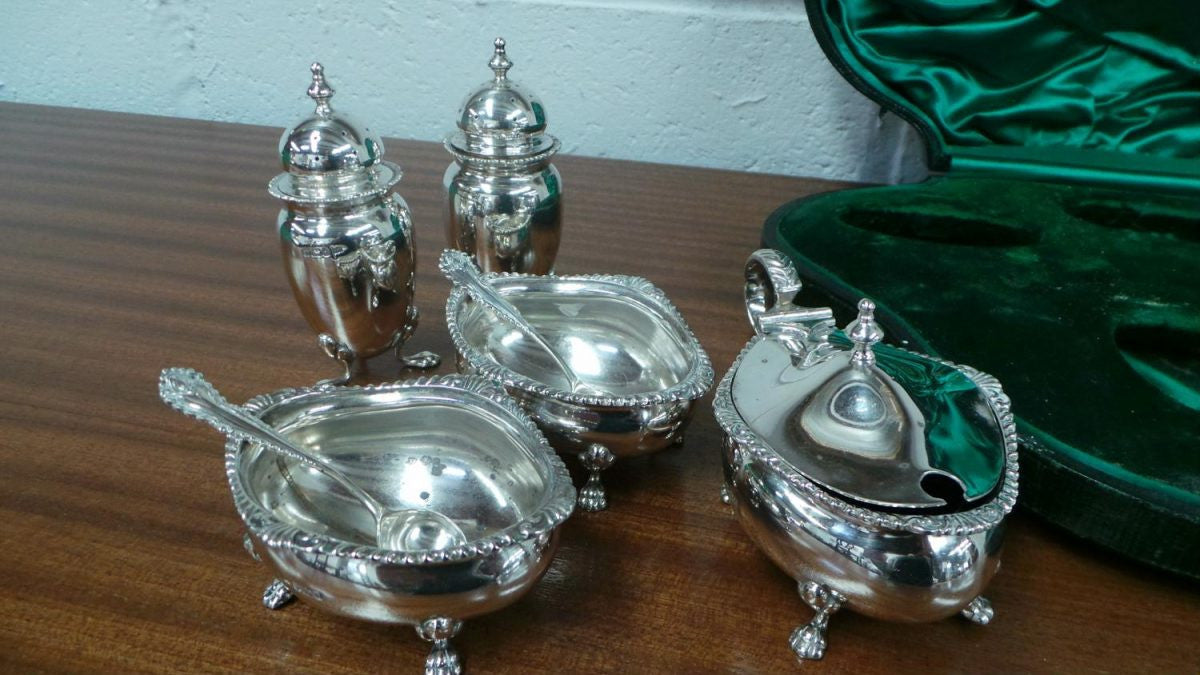 Sterling Silver Cruet Set | Antique & Vintage | Moonee Ponds Antiques | Australia Wide Delivery