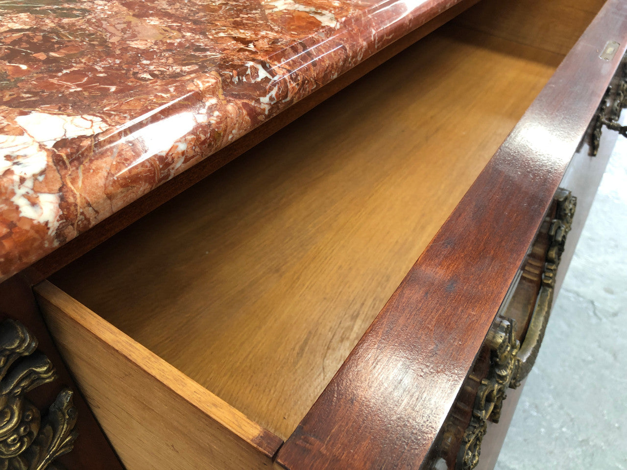 Grande French Louis XV Style Two Drawer Marble Top Commode | Antique & Vintage | Moonee Ponds Antiques | Australia Wide Delivery