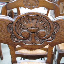 Set of 6 Solid French Oak Chairs-2