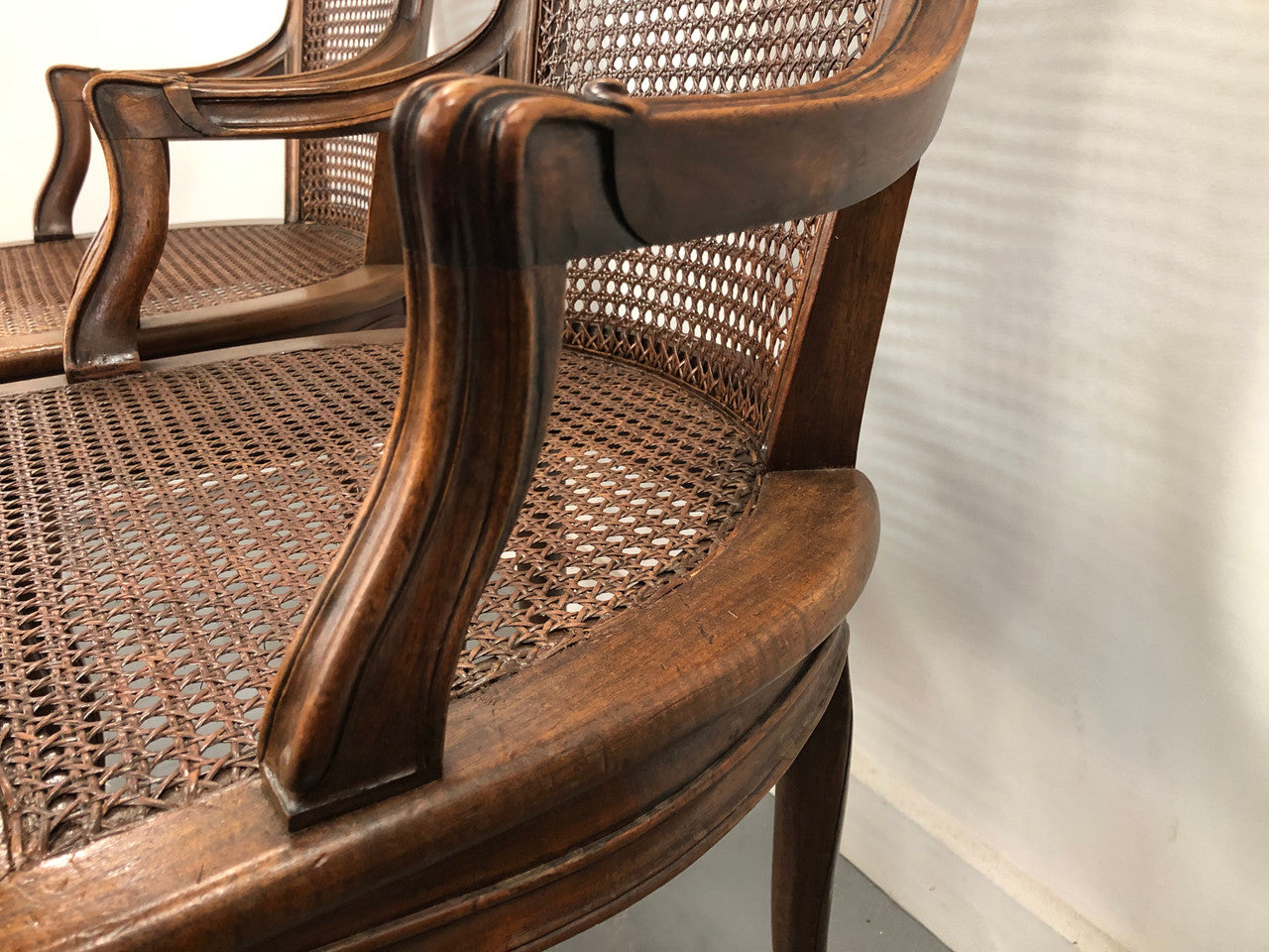Beautiful Pair Of French Walnut Cane Chairs | Antique & Vintage | Moonee Ponds Antiques | Australia Wide Delivery