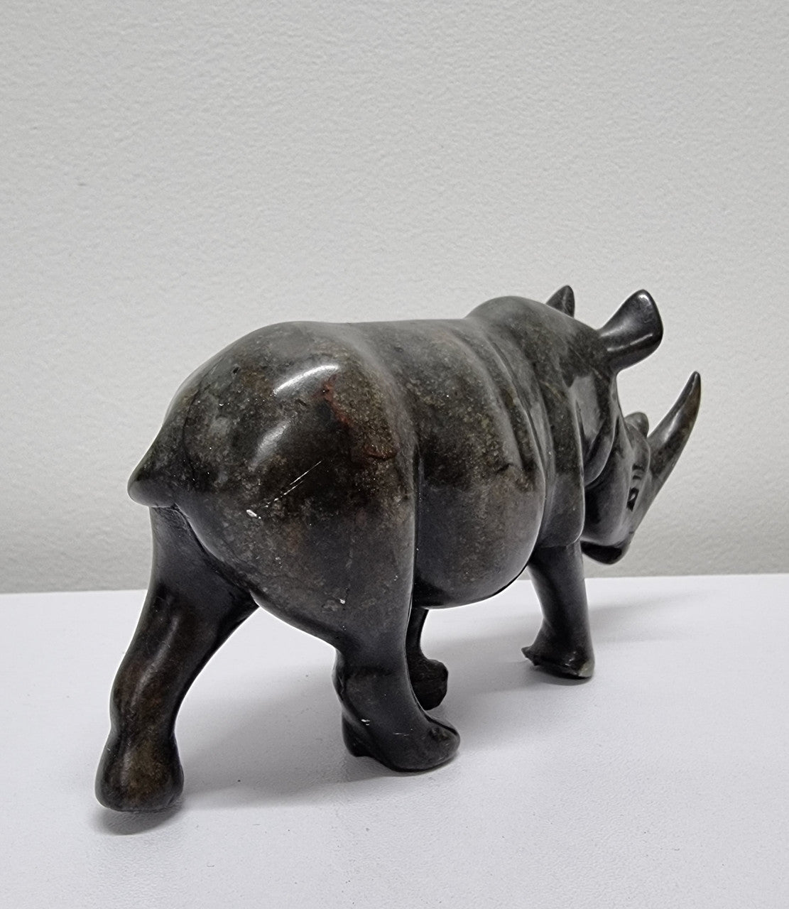 Vintage African Hand Carved Stone Rhino Sculpture