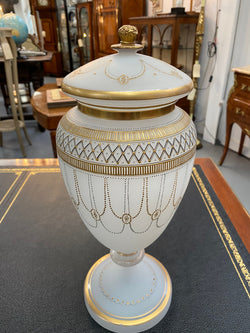 Classical Victorian Milk Glass & Gilt Decorated Urn-Vase | Antique & Vintage | Moonee Ponds Antiques | Australia Wide Delivery