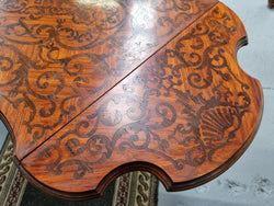 Stunning Marquetry Inlaid Extendable Side Table | Antique & Vintage | Moonee Ponds Antiques | Australia Wide Delivery