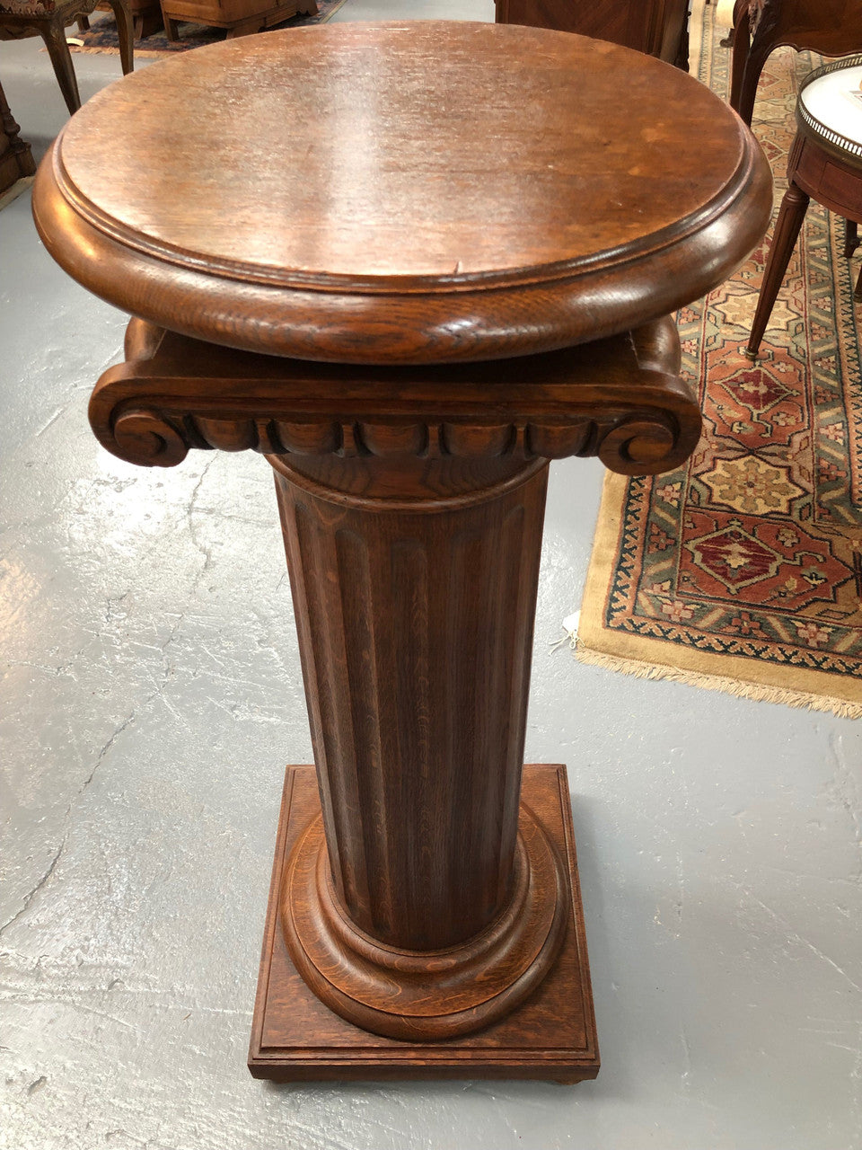 Stunning Tudor Style English Oak Pedestal | Antique & Vintage | Moonee Ponds Antiques | Australia Wide Delivery