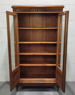 Walnut French Two Door Bookcase | Antique & Vintage | Moonee Ponds Antiques | Australia Wide Delivery