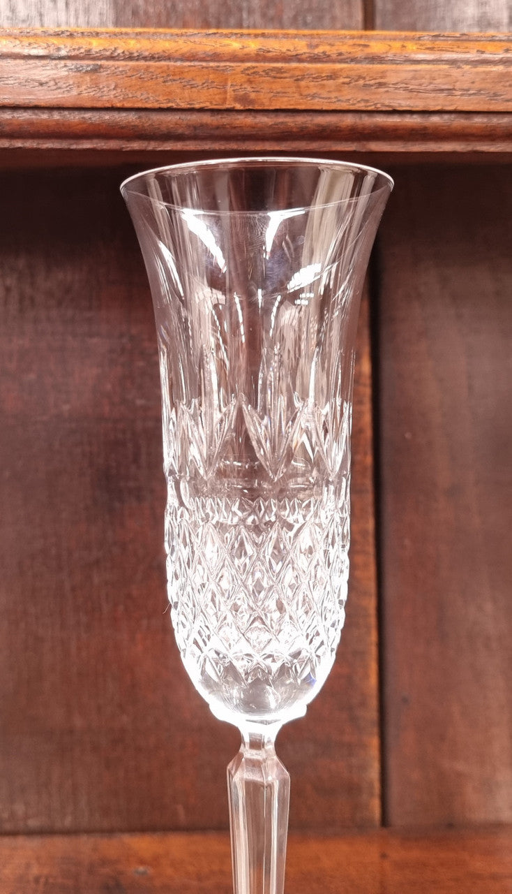 Set of Eight Crystal Champagne Glasses