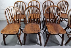 Set Of Eight English Oak Cottage Chairs | Antique & Vintage | Moonee Ponds Antiques | Australia Wide Delivery