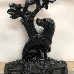 Black Cast Iron Umbrella Stand Displaying A Dog Under A Tree | Antique & Vintage | Moonee Ponds Antiques | Australia Wide Delivery