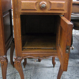Pair French Oak Bedside Cabinets