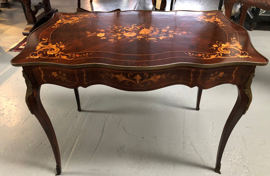 Superbly Marquetry Inlaid 19th Century French Bureau Plat