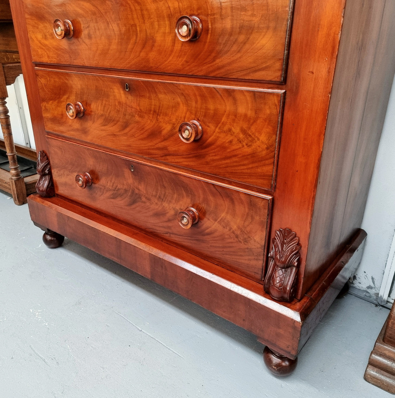 19th Century Scottish Flame Mahogany Tall Boy | Antique & Vintage | Moonee Ponds Antiques | Australia Wide Delivery