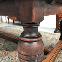 Amazing Antique French 19th century Oak parquetry top extension table. Circa 1860 and is in restored condition. When fully extended is almost 4 meters long.