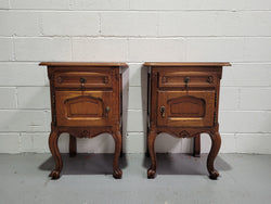 Pair of Low Louis XV Style Oak Bedsides With Wooden Tops | Antique & Vintage | Moonee Ponds Antiques | Australia Wide Delivery