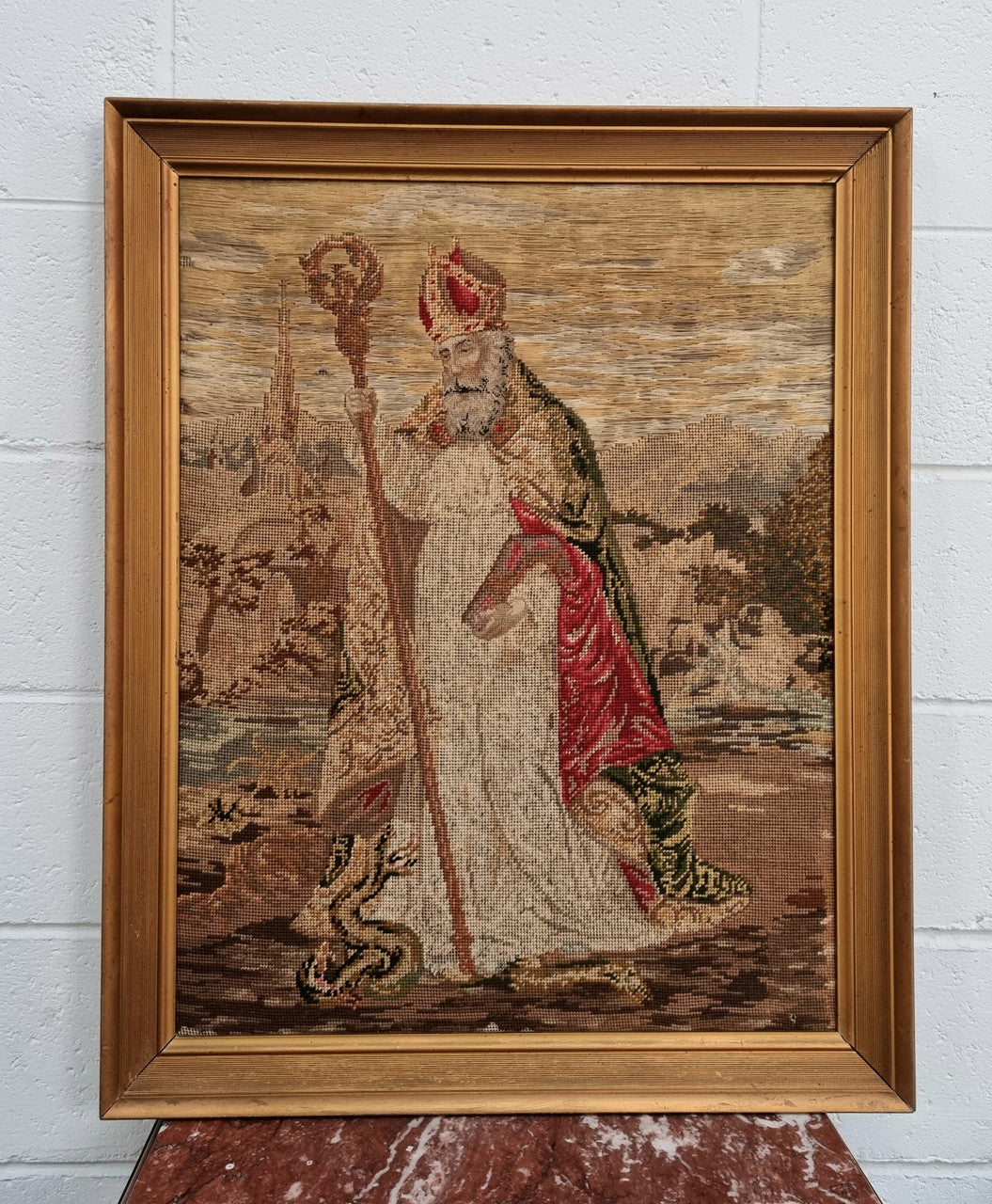 Antique Wool-Work Religious Framed Picture | Antique & Vintage | Moonee Ponds Antiques | Australia Wide Delivery