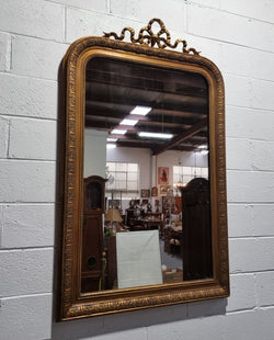 Late 19th Century French Gilt Mirror With Ribbon Crest | Antique & Vintage | Moonee Ponds Antiques | Australia Wide Delivery
