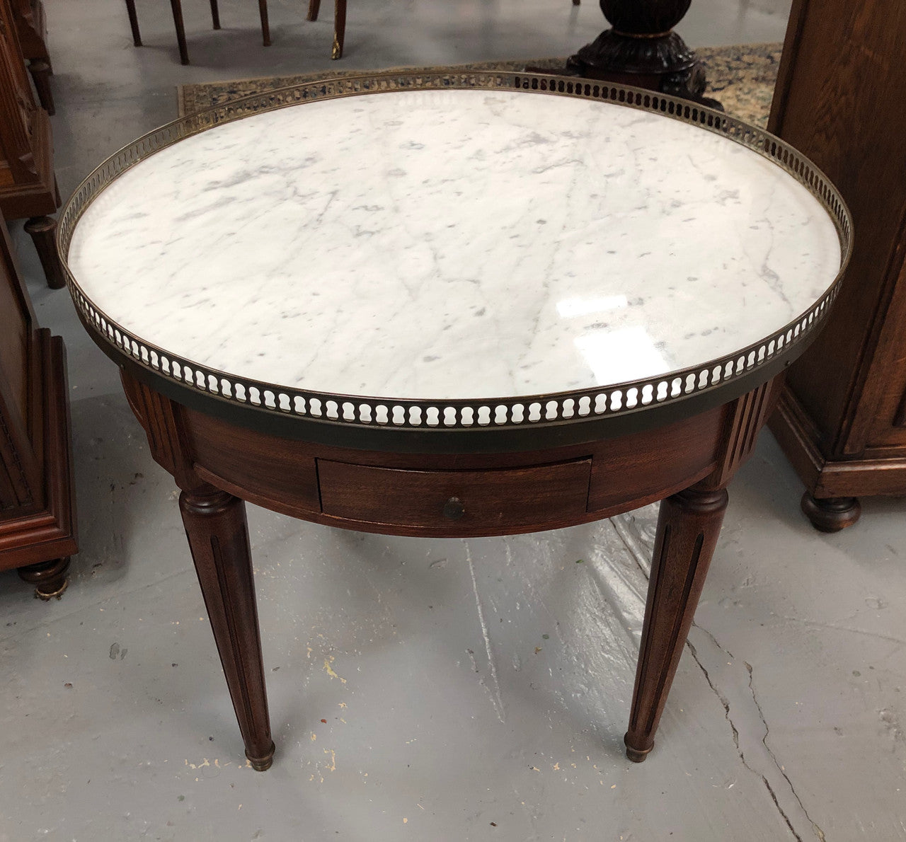 Large French Marble Top Bouillotte Table | Antique & Vintage | Moonee Ponds Antiques | Australia Wide Delivery