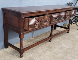 English Oak 19th Century 3 Large Drawer Dresser Base | Antique & Vintage | Moonee Ponds Antiques | Australia Wide Delivery