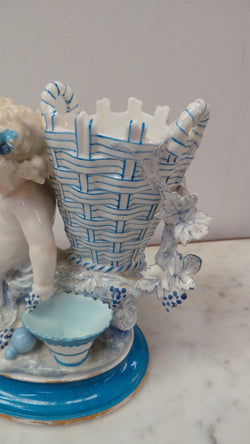 Stunning German Porcelain Cherub Vase | Antique & Vintage | Moonee Ponds Antiques | Australia Wide Delivery