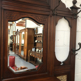 Late Victorian Hallstand with a mirror and drawer. In good original detailed condition.