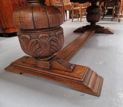 French Oak Renaissance Style Extension Table With Stretcher Base | Antique & Vintage | Moonee Ponds Antiques | Australia Wide Delivery